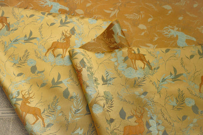 Deer Print Rayon Jacquard Fabric: 59" Wide, Upholstery & Costume