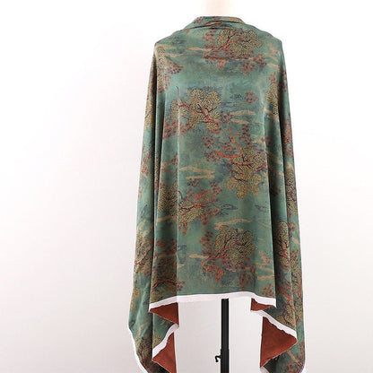 Ancient Chinese Baizi Print Fabric: Polyester Spandex Blend, 59" Wide