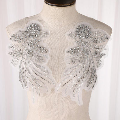 Embroidered Lace Trim with Sequins and Beading - Bridal Wedding Dress Accessory