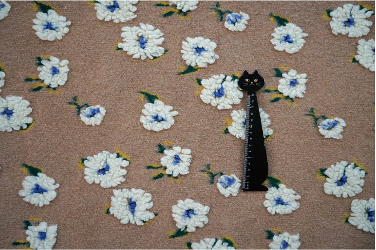 Retro French Daisy Plush Fabric: Cosplay Costume Material (63" W)