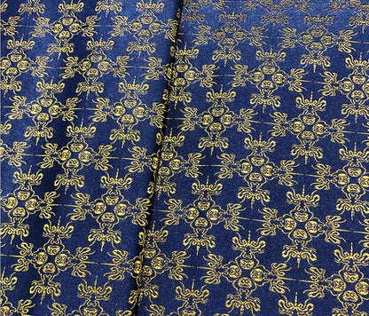 Navy Silk Brocade Fabric: Dragon Cheongsam Jacquard (29.5" W)
