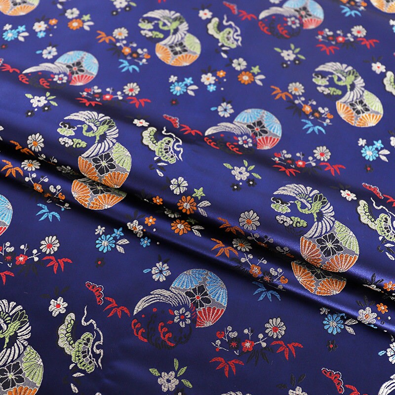 Floral Jacquard Brocade Fabric: Chinese Mongolian Style Rayon (29.5" Wide)