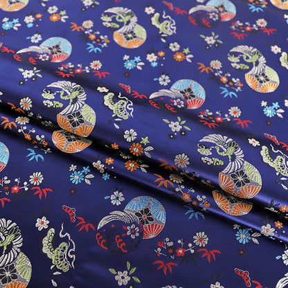 Floral Jacquard Brocade Fabric: Chinese Mongolian Style Rayon (29.5" Wide)