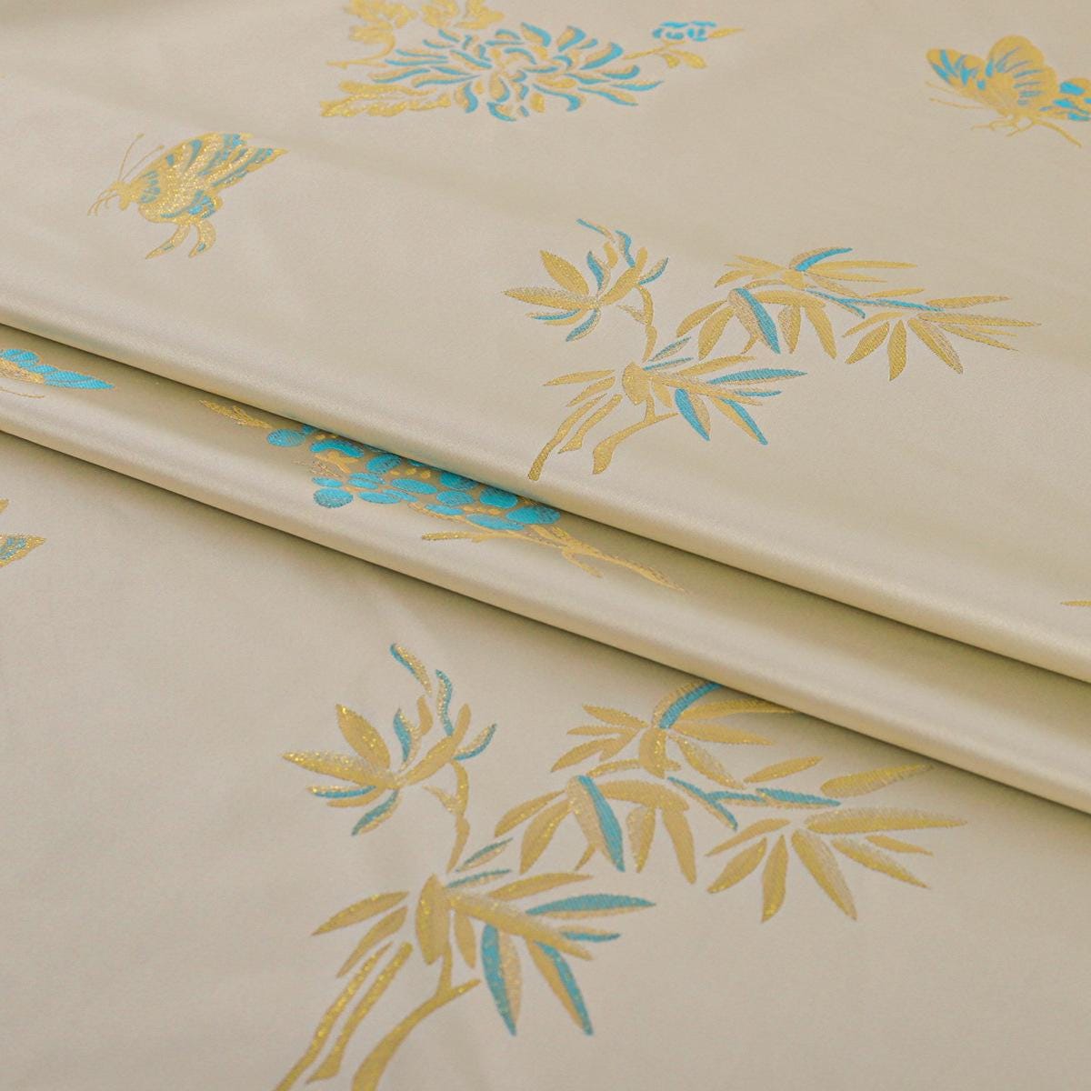 Butterfly Flower Brocade Fabric: 59" Rayon Blend, Costume Decor