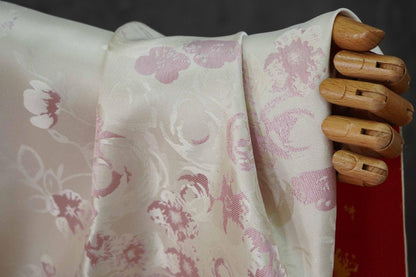 Reversible Rose Jacquard Fabric: Floral Embossed Weave, 65" Wide