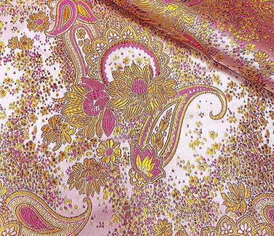 Gold Damask Brocade Fabric: 59"W Rayon Chinese Fabric