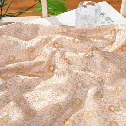 59"W Silk Brocade Fabric: Floral Sewing Material