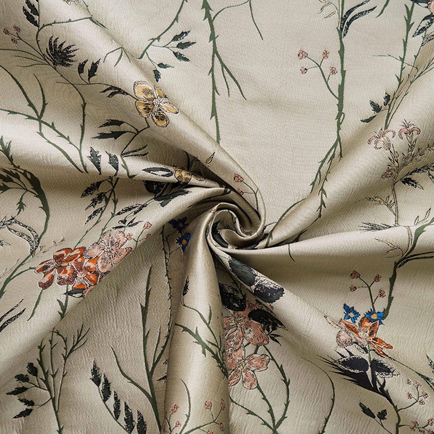 Floral Brocade Jacquard Fabric: Retro Palace Style, 59" Wide