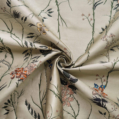 Floral Brocade Jacquard Fabric: Retro Palace Style, 59" Wide