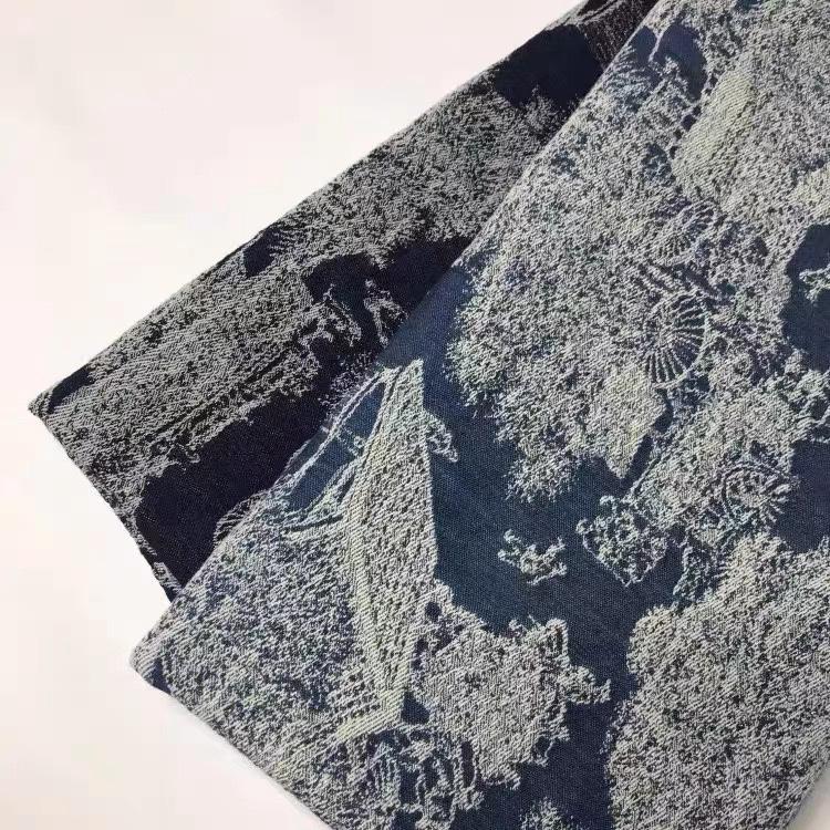 Jacquard Denim Fabric: Qingming Riverside Design, Upholstery & Sewing, 59"
