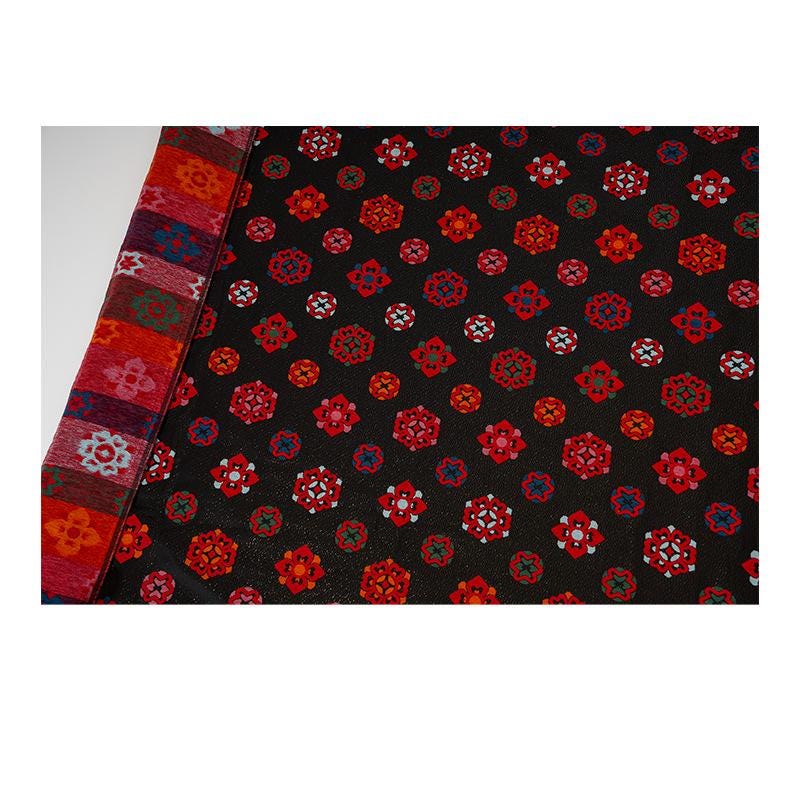 Tissu brocart à motifs floraux : satin jacquard Baoxiang coloré - 150 cm de large