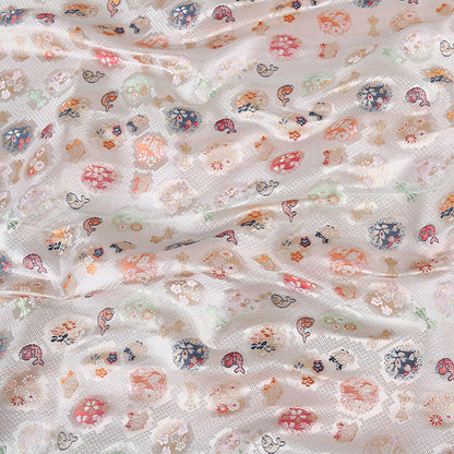 Japanese Lucky Fish Brocade Fabric: 59" Wide Silk Rayon Damask