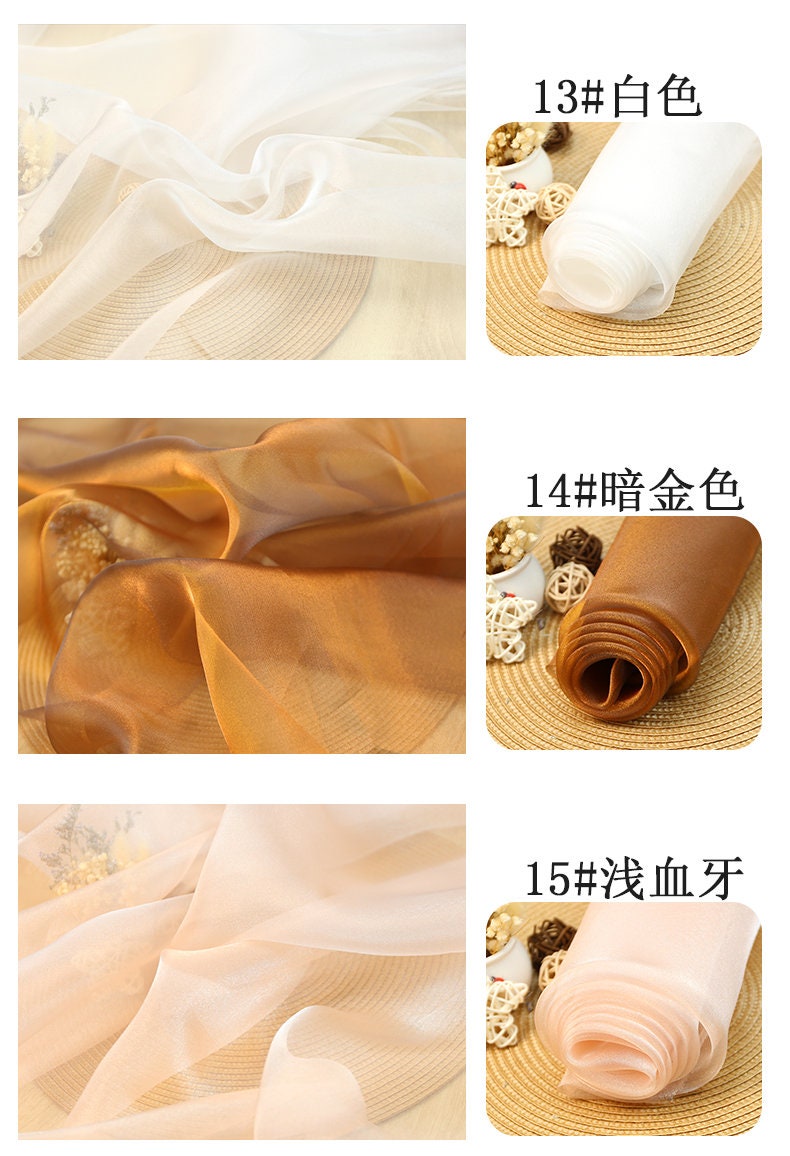 Glitter Organza Fabric: Solid Color Wedding Veil Costume Material