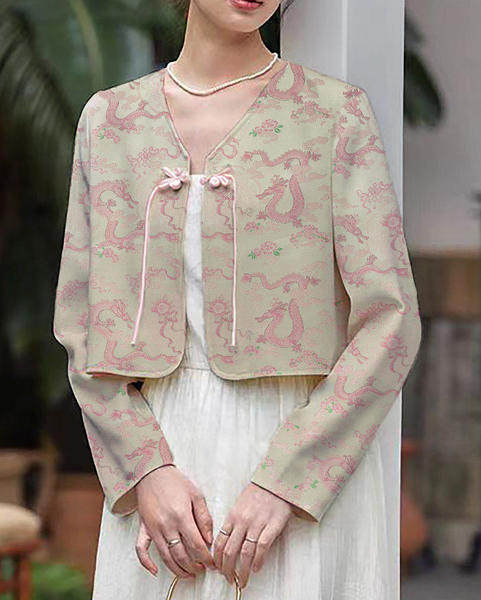 Tissu brocart de soie Panlong Dragon de 45 pouces de large : Cheongsam impérial tibétain