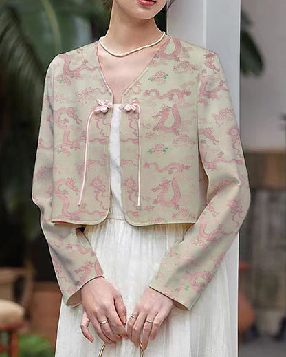 Tissu brocart de soie Panlong Dragon de 45 pouces de large : Cheongsam impérial tibétain