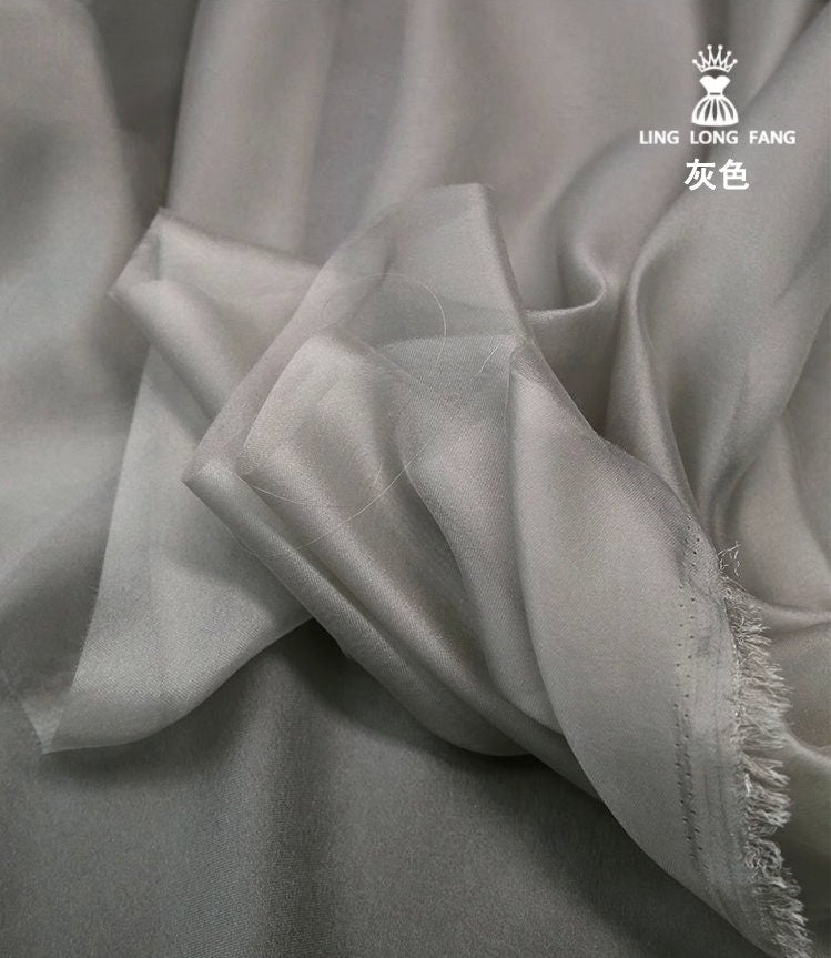 Tissu organza transparent : voile de mariée uni, tissu pour costume (150 cm de large)