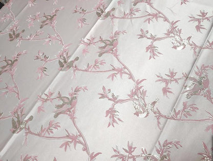 Tissu jacquard à motif d'oiseaux et de fils d'or : matériau d'ameublement de 150 cm de large