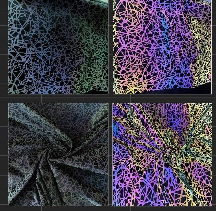 Reflective Checkered Fabric: Laser Color-Changing Polyester, DIY Sewing