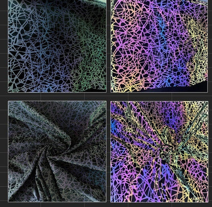 Reflective Checkered Fabric: Laser Color-Changing Polyester, DIY Sewing