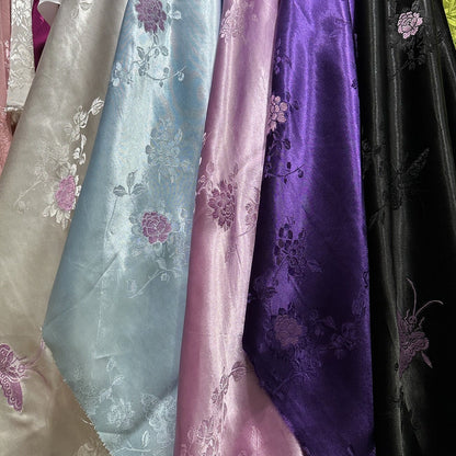 Rose Damask Rayon Fabric: Two-Sided Jacquard, 59" Wide - By The Meter
