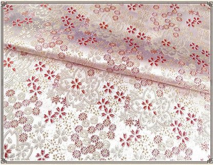 Tissu Nishijin-ori à fleurs de cerisier : brocart de soie japonais Kinran pour kimono