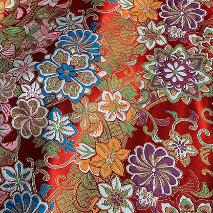 Nishijin Japanese Floral Brocade Fabric: High-End Jacquard Silk (29.5" Width)