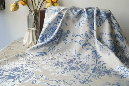 Vintage Floral Scroll Jacquard Fabric, 59" Wide