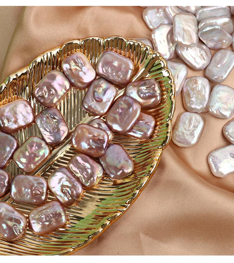 Perles carrées baroques en perles : Création de bijoux DIY à haute brillance