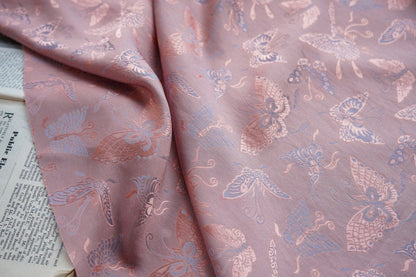 Butterfly Jacquard Rayon Fabric: Tea Silk Satin (By The Meter)
