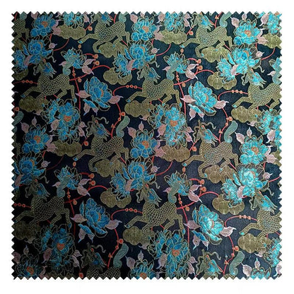 Kirin Peony Brocade Fabric ��� Color-Woven Jacqua"W