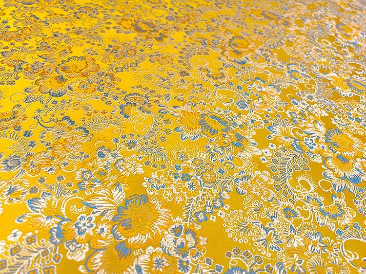 Tissu brocart de soie à motif pivoine : 75 cm de large (29,5 po) – Ameublement et costumes