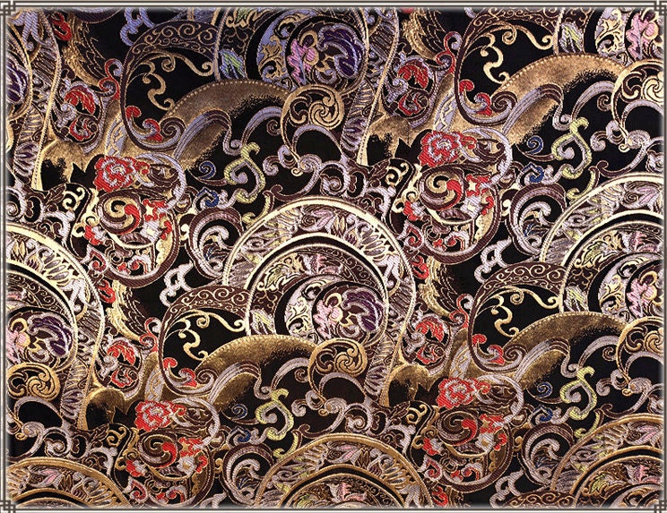 Nishijin Jacquard Brocade Fabric: Japanese Silk Blend, 29.5" Wide