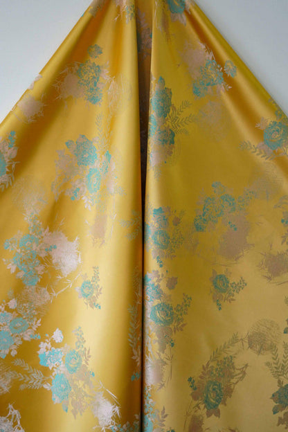 Tissu jacquard brocart style palais rétro : 150 cm de large, polyester pour robe