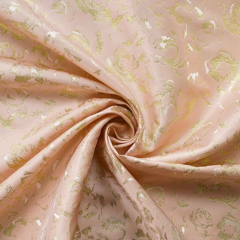 Gold Thread Jacquard Fabric: 3D Texture Upholstery, Costume, Decor (By The Meter)