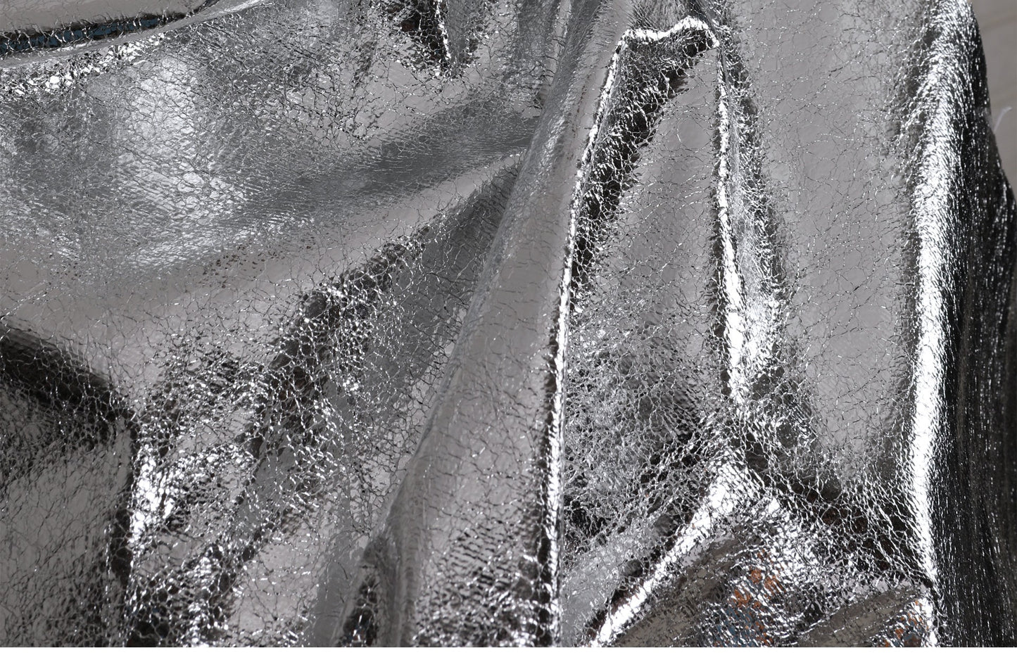 Mirror Coated Silver TPU Fabric: Metallic Designer Clothing Material