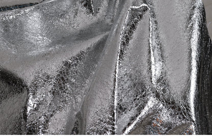 Mirror Coated Silver TPU Fabric: Metallic Designer Clothing Material