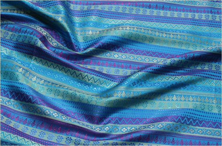 Burgundy Pink Brocade Fabric: Indian Style, 45" Wide, Silk Rayon Blend