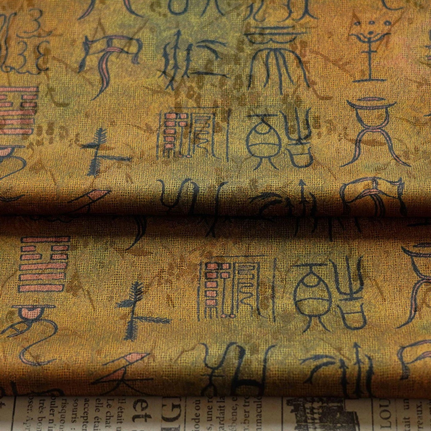 Tissu satiné soyeux Oracle Word : gaze cantonaise Gambiered de 150 cm de large