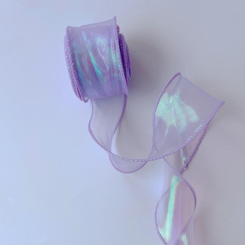 Gradient Organza Ribbon: 4cm Sheer Fishtail Fabric, 10 Yards