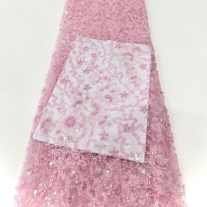 Embroidered Sequin Blossom Lace Fabric: Couture Bridal Appliqu��" Wide