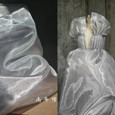 Crystal Yarn Organza Fabric: Water Light Mesh, 59" Wide