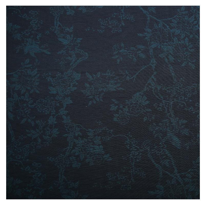 Dark Blue Floral Tencel Ramie Fabric: Sewing Material By Meter