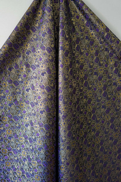 Gold Thread Brocade Fabric ��� Diamond Medallion, Tibetan Sty"W