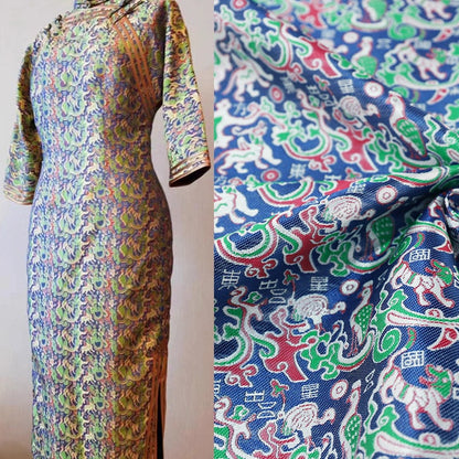 59"W Silk Brocade Fabric: Emperor Robe Cheongsam Material