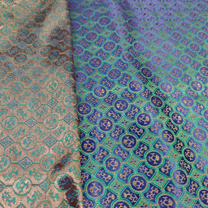 Tissu brocart jacquard à motifs floraux : mélange de soie et de rayonne, style Tang chinois