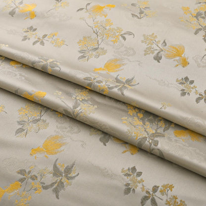 Floral Silk Brocade Fabric: 59"W Upholstery, Costume, & Decor