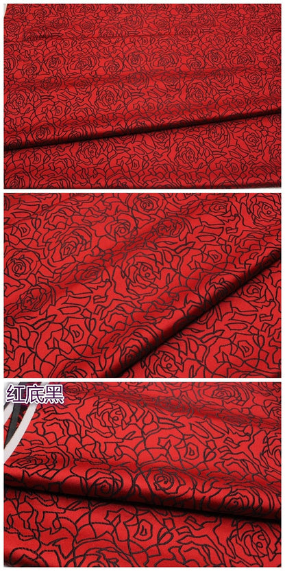 Tissu brocart rose : mélange de soie et de rayonne de style chinois (au mètre)