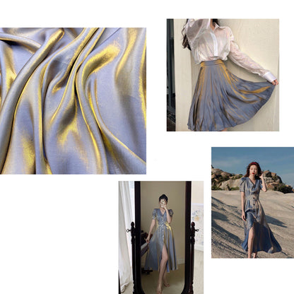 Shiny Mercerized Cotton Fabric: Gradient Satin Silky Hanfu, 59" Wide