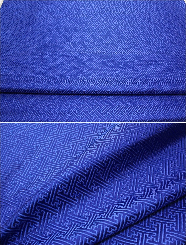 Chinese Brocade Fabric: Fret Pattern Silk Rayon Blend (29.5" Wide)