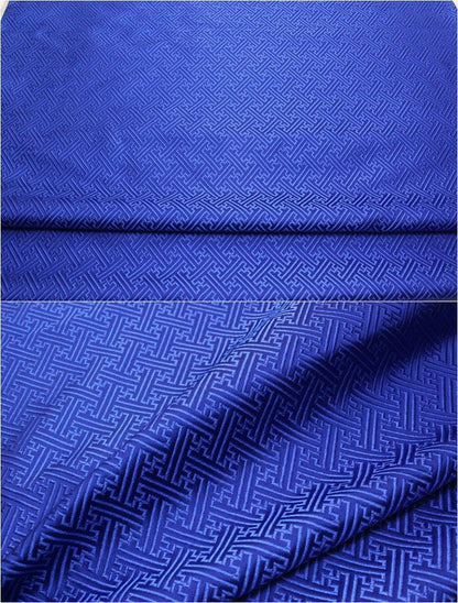 Chinese Brocade Fabric: Fret Pattern Silk Rayon Blend (29.5" Wide)